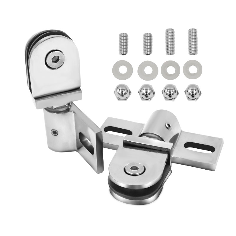 Glass Door Hinge - Badezimmer-Glastürclip/-Klammer/-Scharnier, Drehbare Türschaft, Zinklegierung und Edelstahl,
