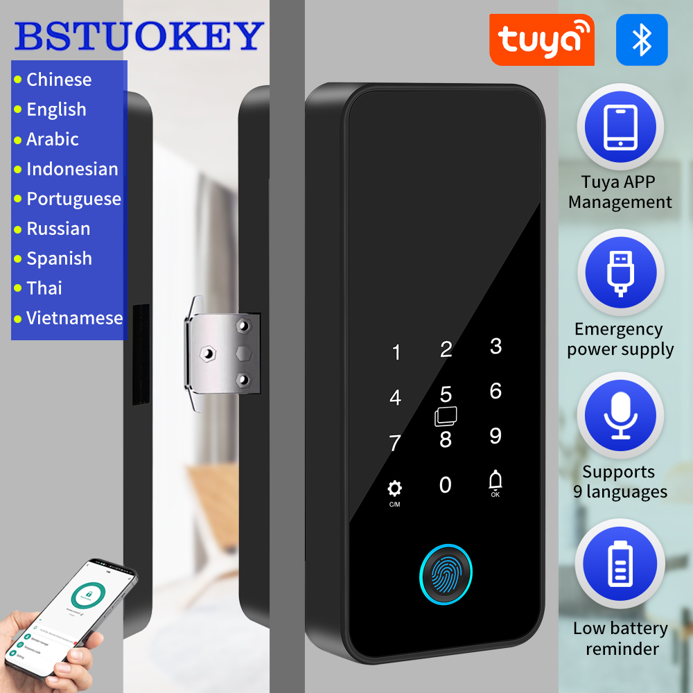Glass Door Hinge - Tuya Smart Life Bluetooth-Glastürschloss, digitales biometrisches