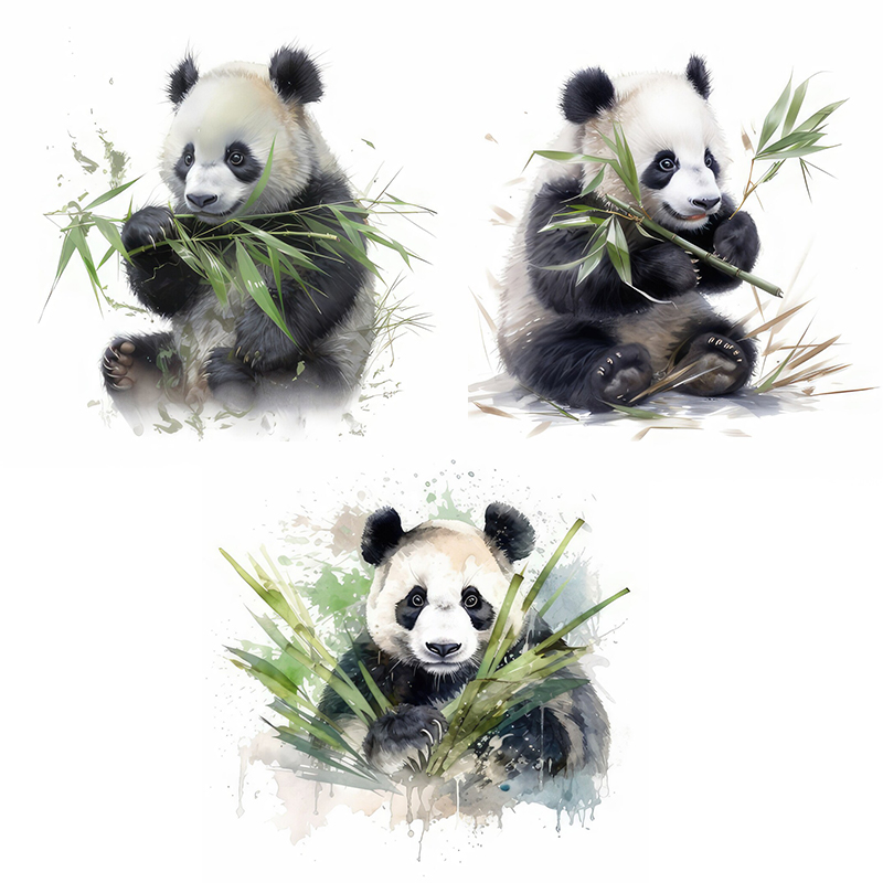 Pvc Panel Background - C76 # Aquarell Panda Wandaufkleber Kinderzimmer