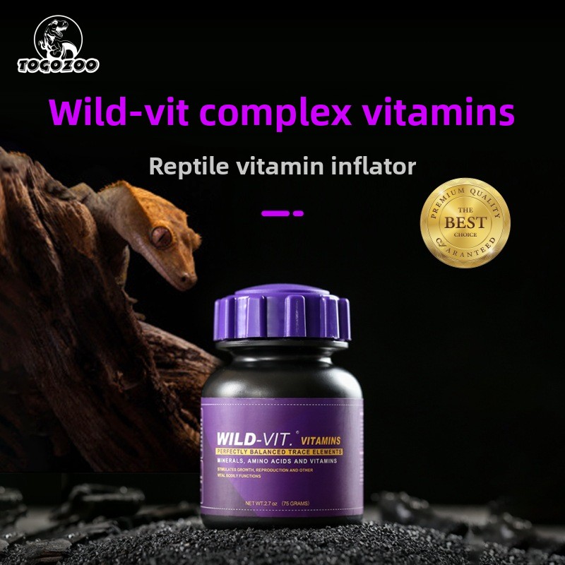 Calcium Powder Reptile - TOGOZOO WILD-VIT Reptilien-Kalziumpulver mit D3&Multivitaminen –